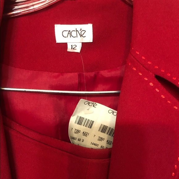 Cache size 12 sexy red formal suit wide leg flat front pants thigh high slit - Picture 11 of 11